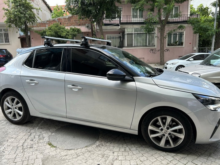 For Vauxhall Corsa F 2019-2025 Roof Rack System - Aluminum Cross Bars, Black For Vauxhall Corsa F 2019-2025 Roof Rack System - Aluminum Cross Bars, Black
